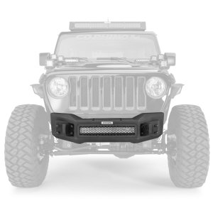 Jeep Wrangler Bumper - Front - Go Rhino - Rockline Winch Ready Stubby - Textured Black - `07-`20